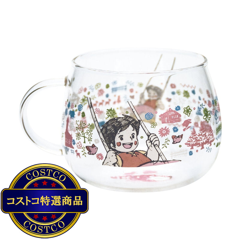 (コストコ) アルプスの少女ハイジ 耐熱ガラスマグ (ブランコハイジ版画) 420ml