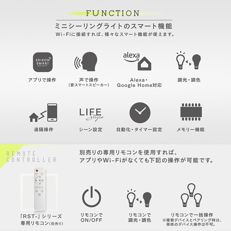 (コストコ) Edison Smart(エジソンスマート)ミニシーリングライト 引っ掛けシーリング用 ブラック RST-TZ367LBK