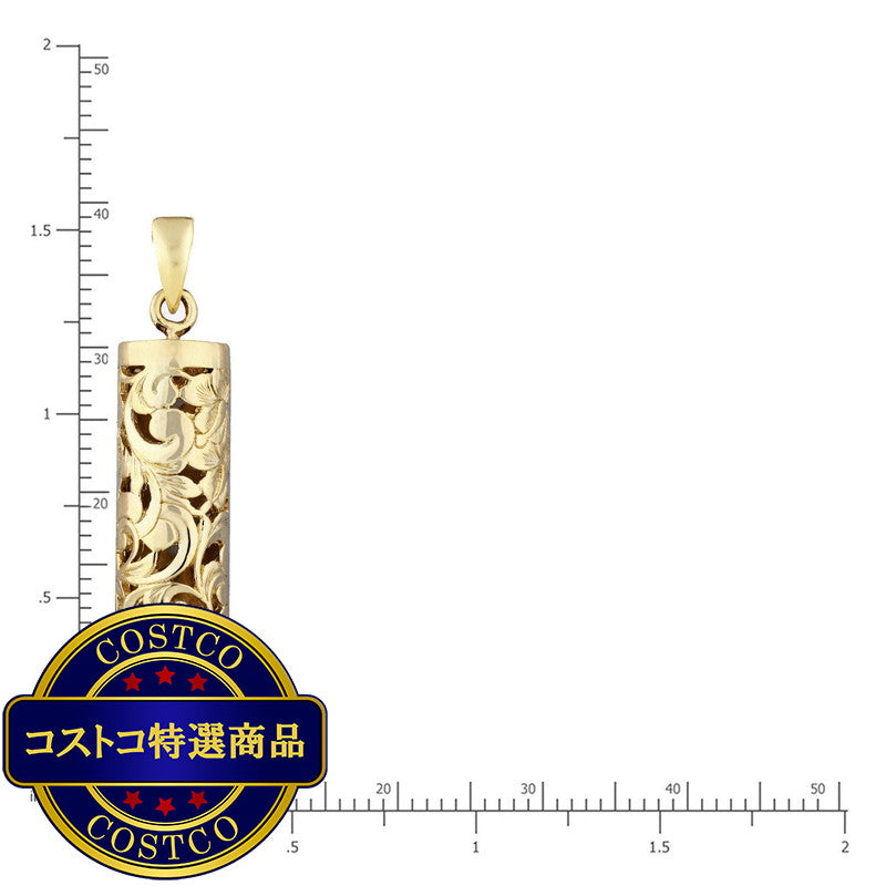 (コストコ) 14K イエローゴールド トラディショナル バーティカルバレル ネックレス