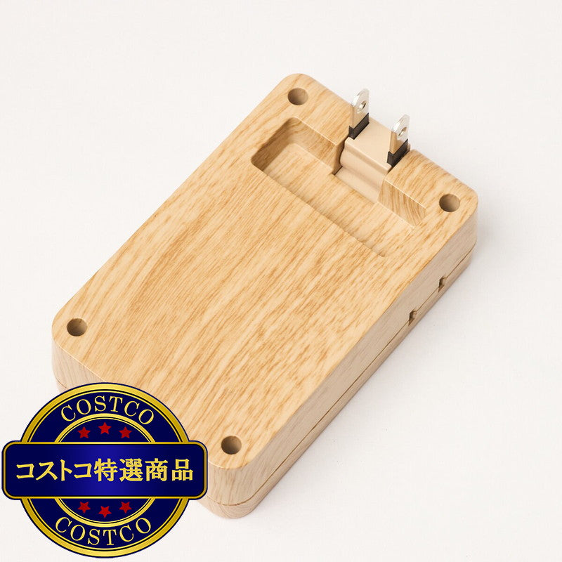 (コストコ) ファーゴ 木目調壁挿し電源タップ 2個セット PTN221BW 4AC/USB-AX2/CX1