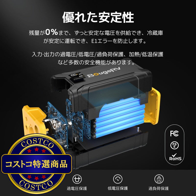(コストコ) BougeRV 車載冷蔵庫用ポータブルバッテリー 220W