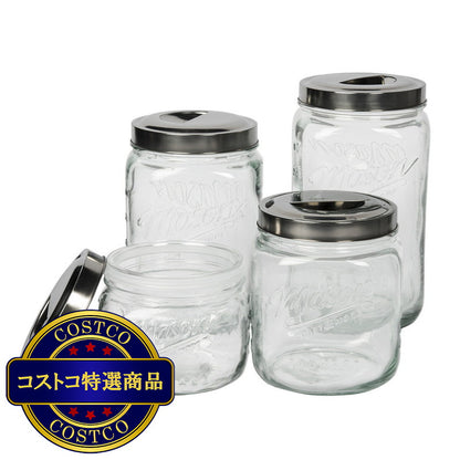 (コストコ) メイソン ガラス食品保存キャニスター 4点
