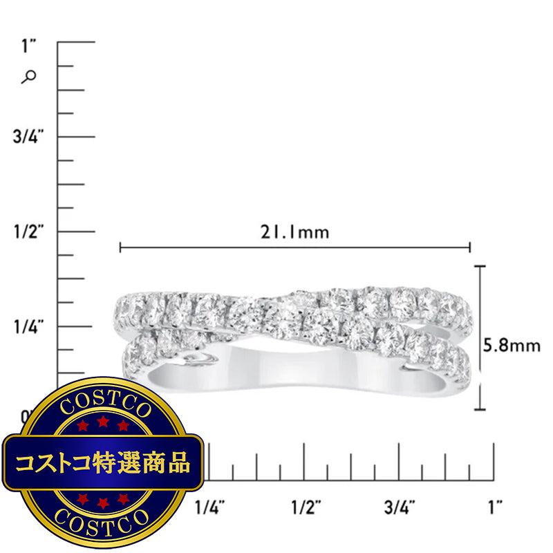 (コストコ) 14K ホワイトゴールド 0.90カラット ダイヤモンド リング