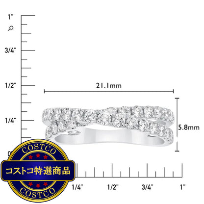 (コストコ) 14K ホワイトゴールド 0.90カラット ダイヤモンド リング