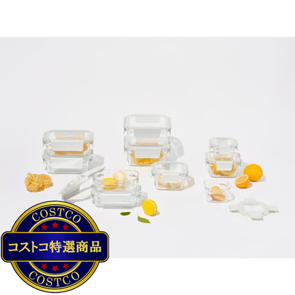 (コストコ) グラスロック ガラス食品保存容器 10個 ホワイト