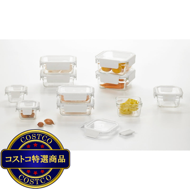 (コストコ) グラスロック ガラス食品保存容器 10個 ホワイト
