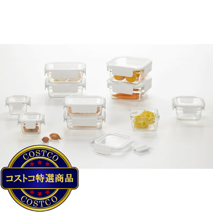 (コストコ) グラスロック ガラス食品保存容器 10個 ホワイト