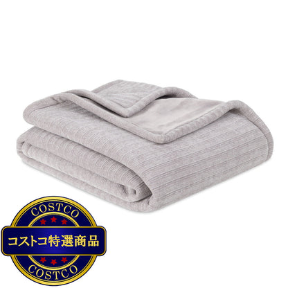 (コストコ) CHENILLE 大判ひざ掛け 152cm x 177cm グレー