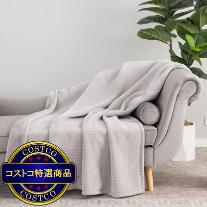 (コストコ) CHENILLE 大判ひざ掛け 152cm x 177cm グレー