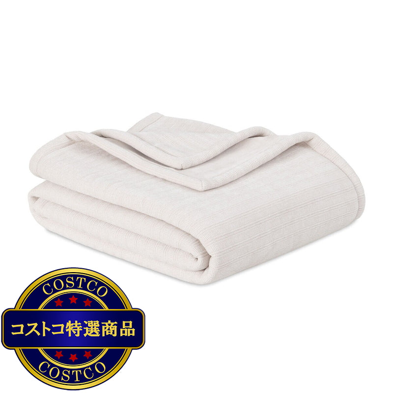 (コストコ) CHENILLE 大判ひざ掛け 152cm x 177cm ホワイトマカダミア