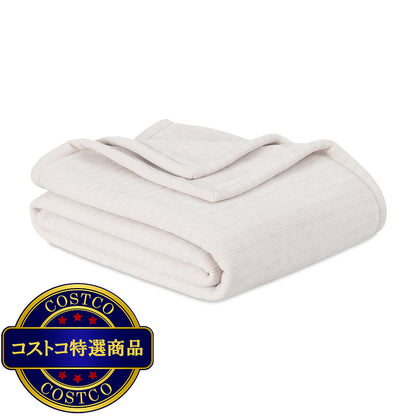 (コストコ) CHENILLE 大判ひざ掛け 152cm x 177cm ホワイトマカダミア