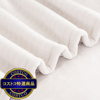 (コストコ) CHENILLE 大判ひざ掛け 152cm x 177cm ホワイトマカダミア