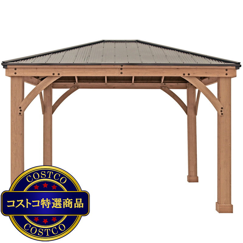 (コストコ) Yardistry 12.1x14.1 フィート (4.3 x 3.7m) everydayガゼボ アルミ製屋根