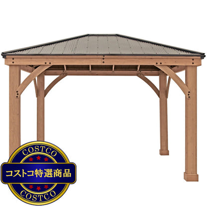 (コストコ) Yardistry 12.1x14.1 フィート (4.3 x 3.7m) everydayガゼボ アルミ製屋根