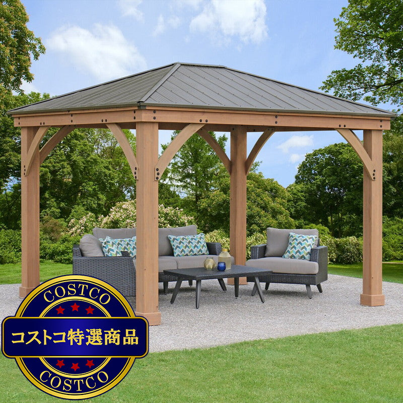 (コストコ) Yardistry 12.1x14.1 フィート (4.3 x 3.7m) everydayガゼボ アルミ製屋根