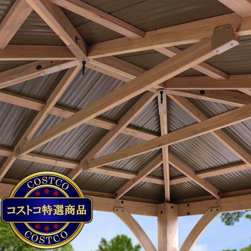 (コストコ) Yardistry 12.1x14.1 フィート (4.3 x 3.7m) everydayガゼボ アルミ製屋根
