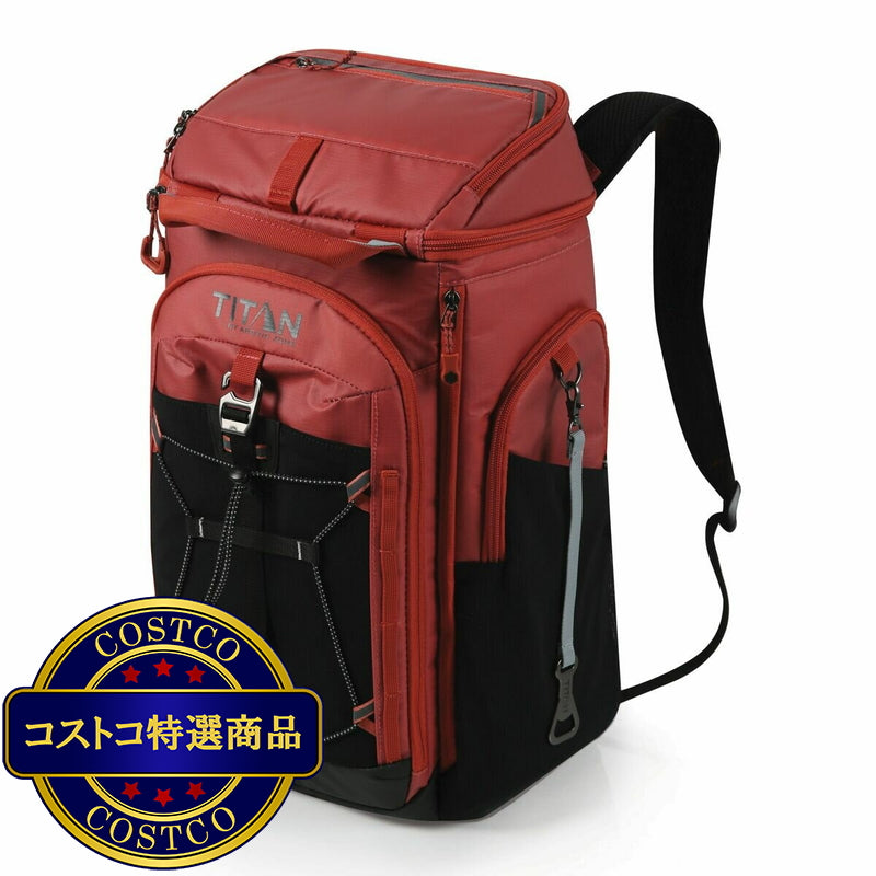 (コストコ) タイタン 26缶 バックパック クーラー 赤茶/ブラック