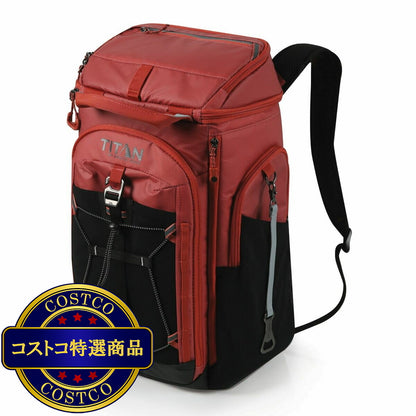 (コストコ) タイタン 26缶 バックパック クーラー 赤茶/ブラック