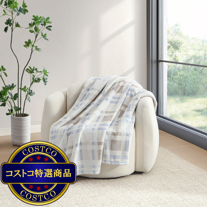 (コストコ) 大判ひざ掛け 152cm x 177cm ラナ プレイド アイボリー