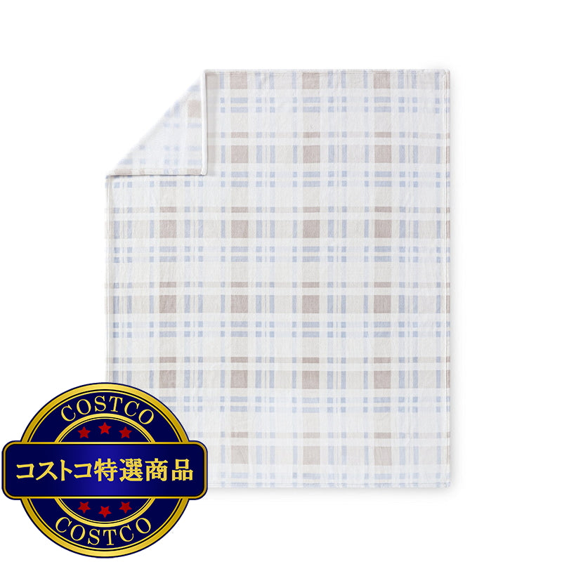 (コストコ) 大判ひざ掛け 152cm x 177cm ラナ プレイド アイボリー