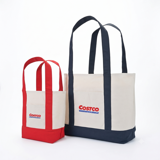 (コストコ) コストコ キャンバス トートバッグ 2個セット ネイビー大 レッド小