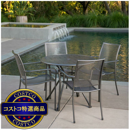 (コストコ) サンヴィラ Colfax 34インチ (86cm) スチール製 ビストロ テーブル