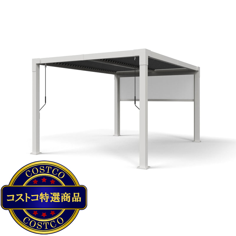 (コストコ) SOJAG ハナ 10 x 13フィート (3 x 4m) パーゴラ サイドスクリーン付 クリーム色