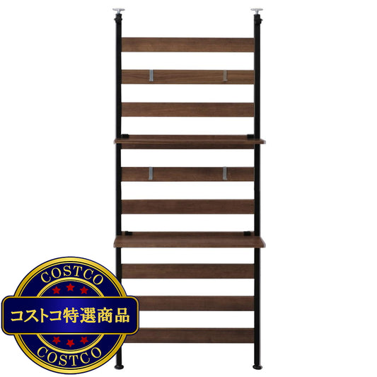 (コストコ) アイリスオーヤマ ウッドウォールラック 幅68.1cm 棚付き WLR-T66 ブラック 251450