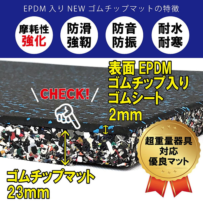 (コストコ) セルデス New ゴムチップマット 25ミリ厚 50cm x 50cm 8枚セット グレーミックス(JL-01)