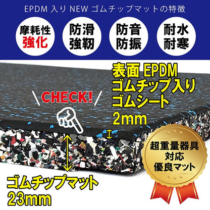 (コストコ) セルデス New ゴムチップマット 25ミリ厚 50cm x 50cm 8枚セット グレーミックス(JL-01)