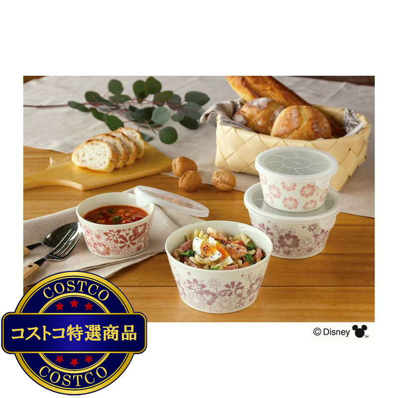 (コストコ) 三郷陶器 フラワー・フラワー ディズニー レンジパック 2個(MS)