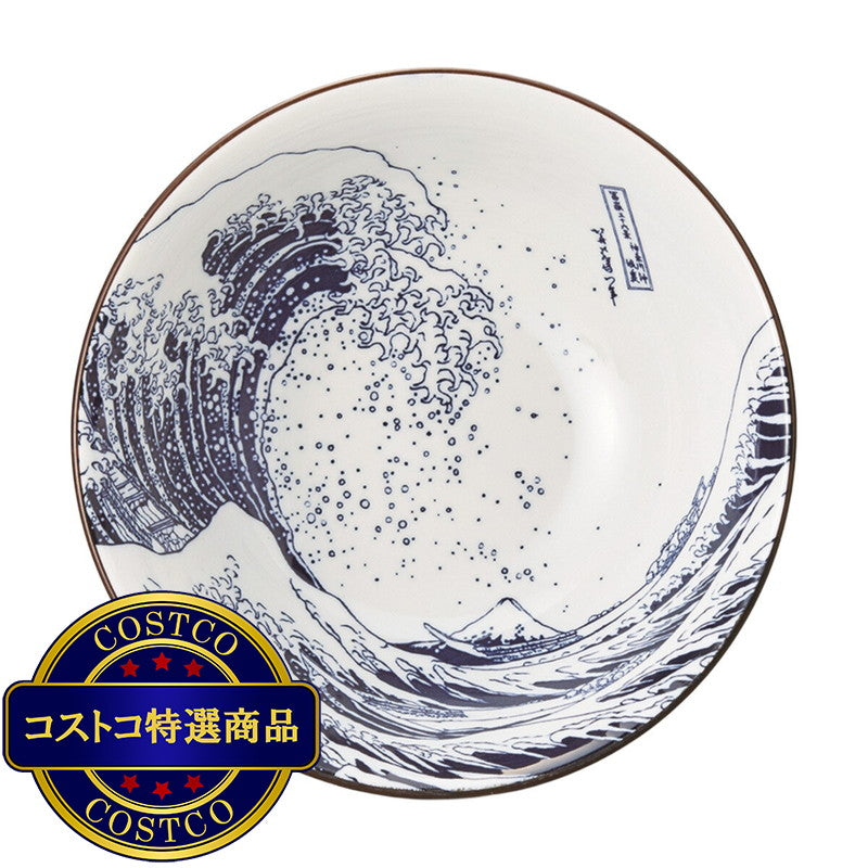 (コストコ) 三郷陶器 北斎富士 呉須巻き6.8高台丼 21cm