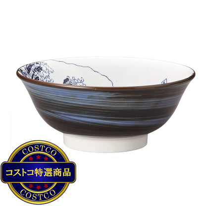 (コストコ) 三郷陶器 北斎富士 呉須巻き6.8高台丼 21cm