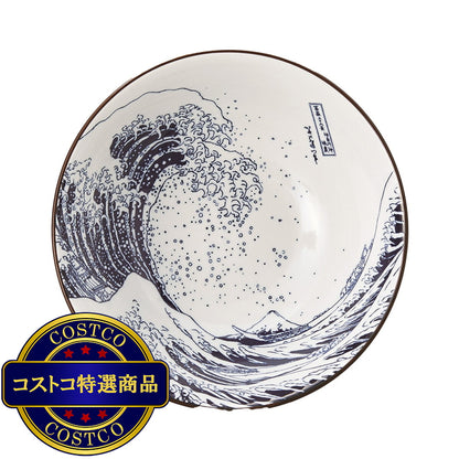 (コストコ) 三郷陶器 北斎富士 赤巻き 21cm 高台丼 美濃焼