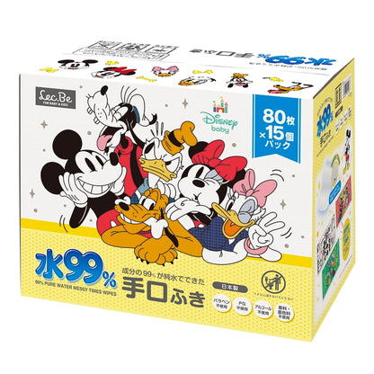 (コストコ) 水99% 手口ふき / ミッキー＆フレンズ 80枚入ｘ15個 (1200枚)