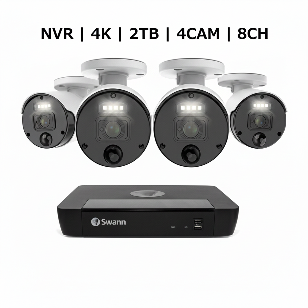 (コストコ) Swann（スワン）8CH 4K NVRシステム 2TB 4K バレット カメラ 4台セット
