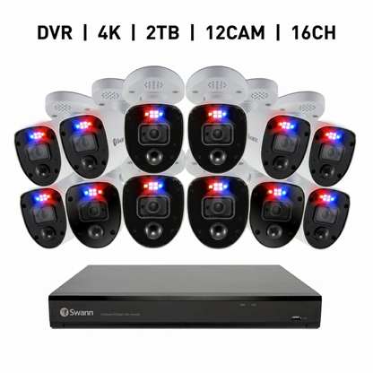 (コストコ) Swann（スワン）16CH 4K DVRシステム 4TB Enforcer バレット型 カメラ12台