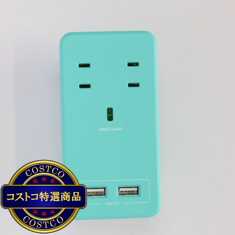 (コストコ) Fargo（ファーゴ）SATI COLOR(サティカラー) AC4個口 4.2A USB 全14色 CT221 ライトブルー