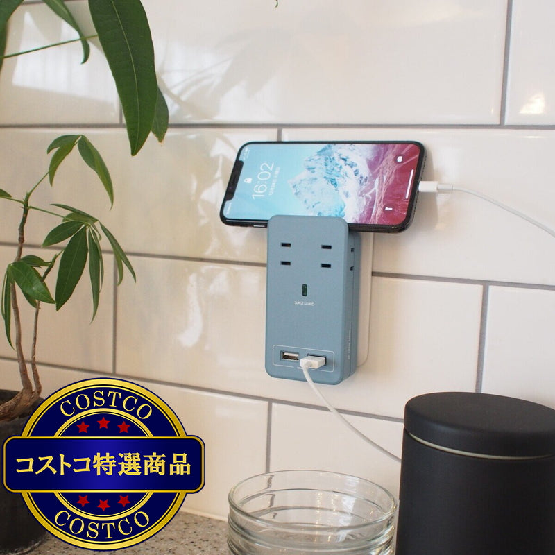 (コストコ) Fargo（ファーゴ）SATI COLOR(サティカラー) AC4個口 4.2A USB 全14色 CT221 ブルー
