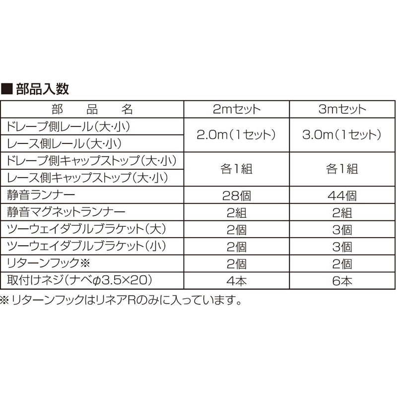 (コストコ) トーソー カーテンレール リネア W2.0 木目ブラウン