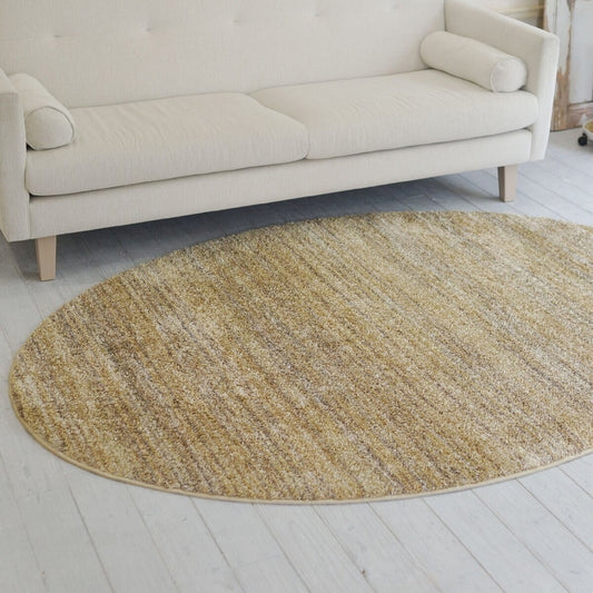 (コストコ) スミノエ 防炎・防音ラグ リュストル 楕円 140cm x 200cm イエロー