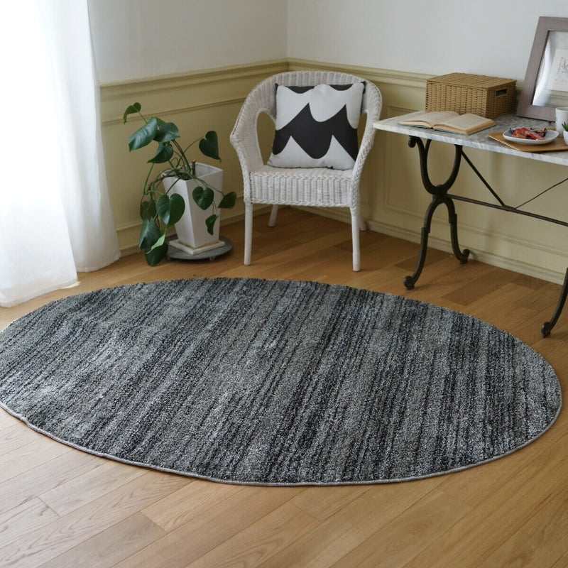 (コストコ) スミノエ 防炎・防音ラグ リュストル 楕円 140cm x 200cm ダークグレー