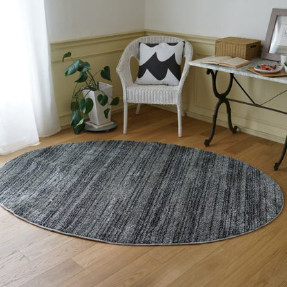 (コストコ) スミノエ 防炎・防音ラグ リュストル 楕円 140cm x 200cm ダークグレー
