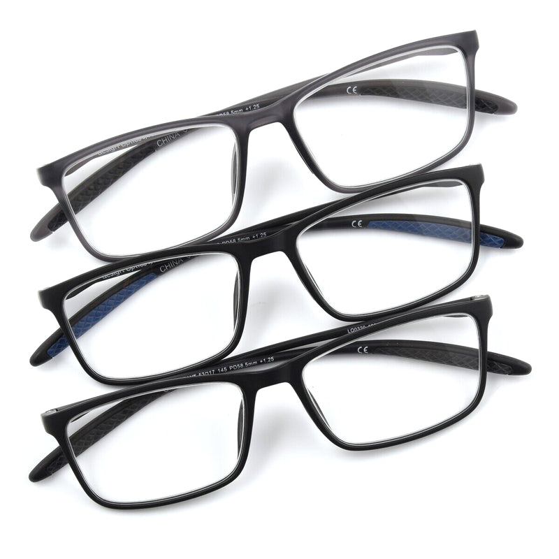 (コストコ) Design Optics® by Foster Grant "CHARLIE"/"DAX" リーディンググラス 1.25 3着セット