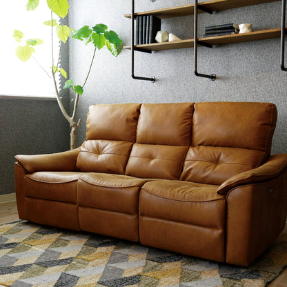 (コストコ) 関家具 RELAX FORM レザーテックス 3人掛け電動ソファ バッジオ