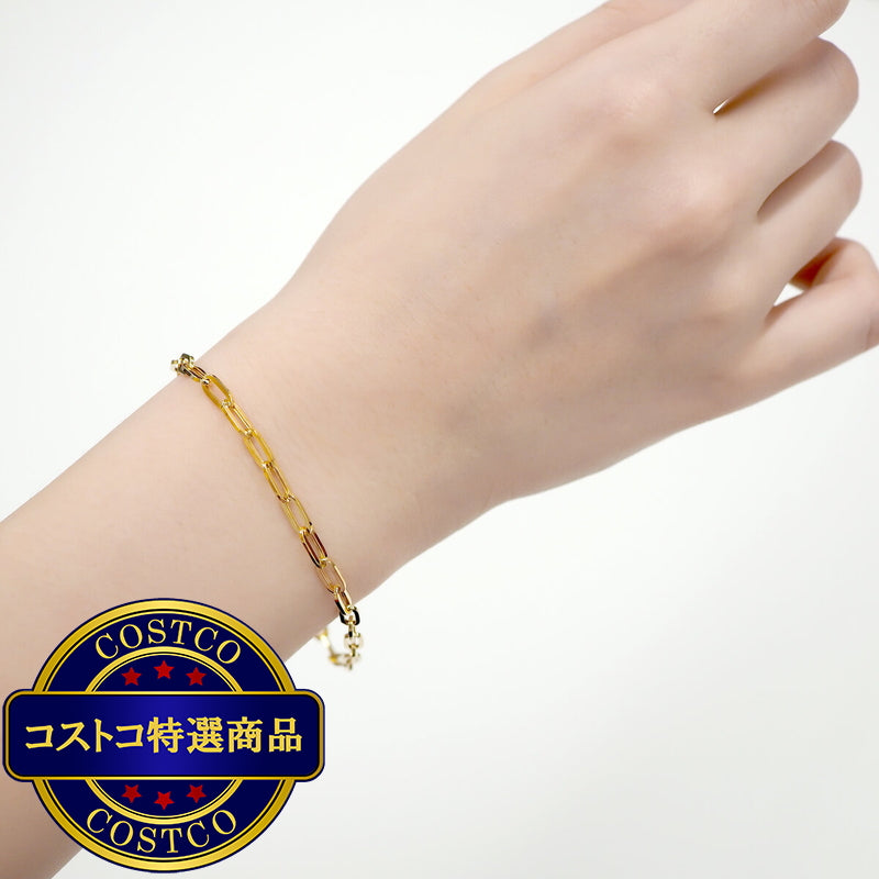 (コストコ) 18K イエローゴールド ペーパークリップ ブレスレット