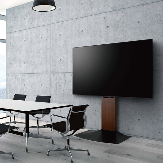 (コストコ) 朝日木材加工 壁寄せテレビスタンド WS-F820-DB ダークブラウン木目&ブラック