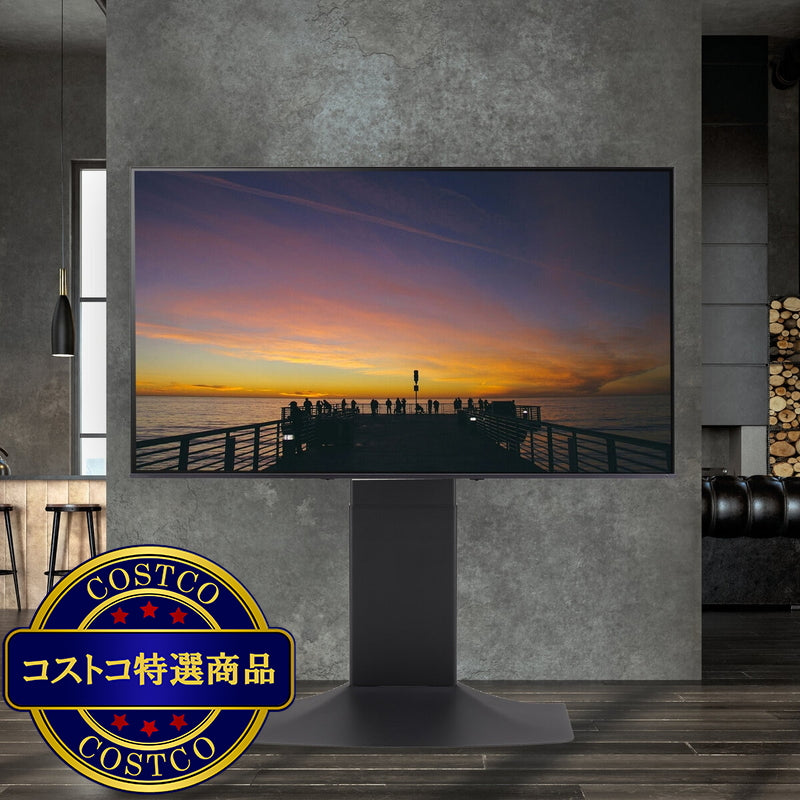 (コストコ) 朝日木材加工 壁寄せテレビスタンド WS-F820-BB ブラック&ブラック