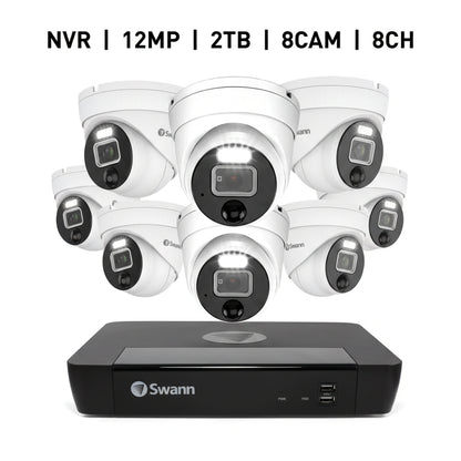 (コストコ) Swann（スワン）8CH 12MP NVRセキュリティシステム2TBドーム型カメラ8台セット SWNVK-890008D