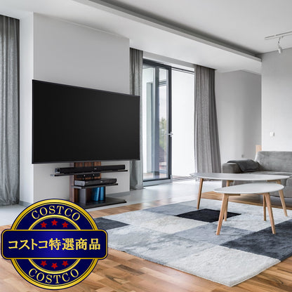 (コストコ) 朝日木材加工 壁寄せテレビスタンド WS-C690-DB ダークブラウン木目&ブラック